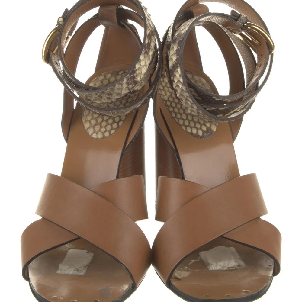 Gucci Python Print Heeled Sandals - Picture 3 of 8